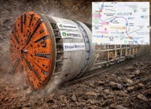 भोपाल मेट्रो ने पकड़ी रफ्तार 24 मीटर नीचे जमीन में उतरी मशीन