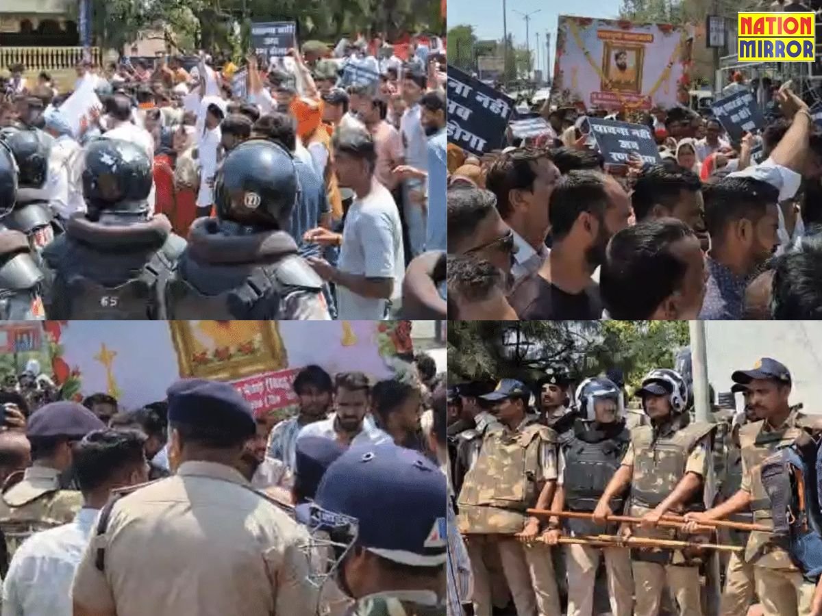 हत्या के विरोध में हिंदू संगठन ने तोड़ा बैरिकेडिंगआरोपी पर nsa की मांग