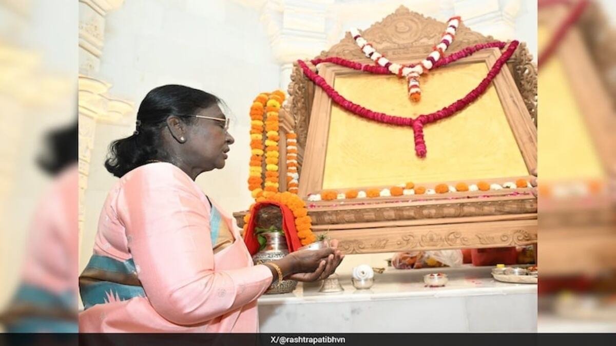president murmu visits ram temple in ayodhya installs sacred ‘shri ram yatra’ amid tight security