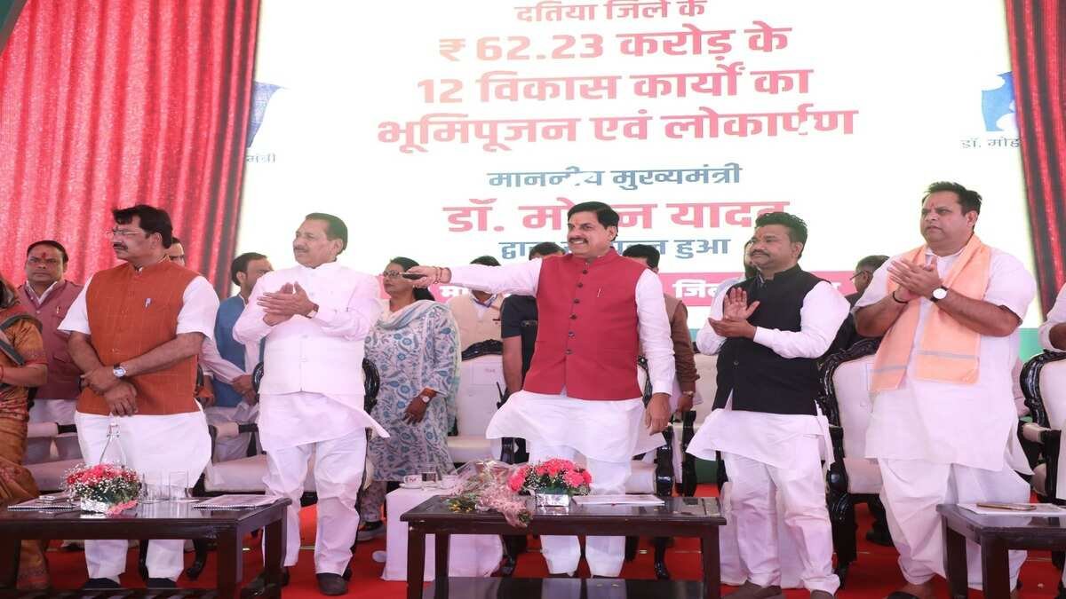 mp cm dr yadav unleashes rs 62 cr development works for datia ahead of his birthday