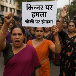 किन्नर पर जानलेवा हमला, चौकी पर हंगामा: पुलिस पर पक्षपात का आरोप