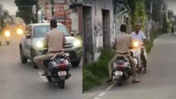 जालंधर के मकसूदां इलाके में नशे में धुत्त पुलिसकर्मी की स्कूटर चलाते की वीडियो वायरल, कई गाड़ियों से टकराने से बचा | 