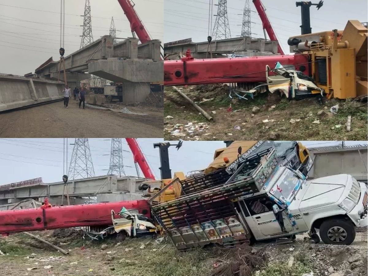 MP NEWS : पीथमपुर में रेलवे ब्रिज के निर्माण के दौरान बड़ा हादसा,क्रेन गिरने से दो पिकअप वाहन दबे
