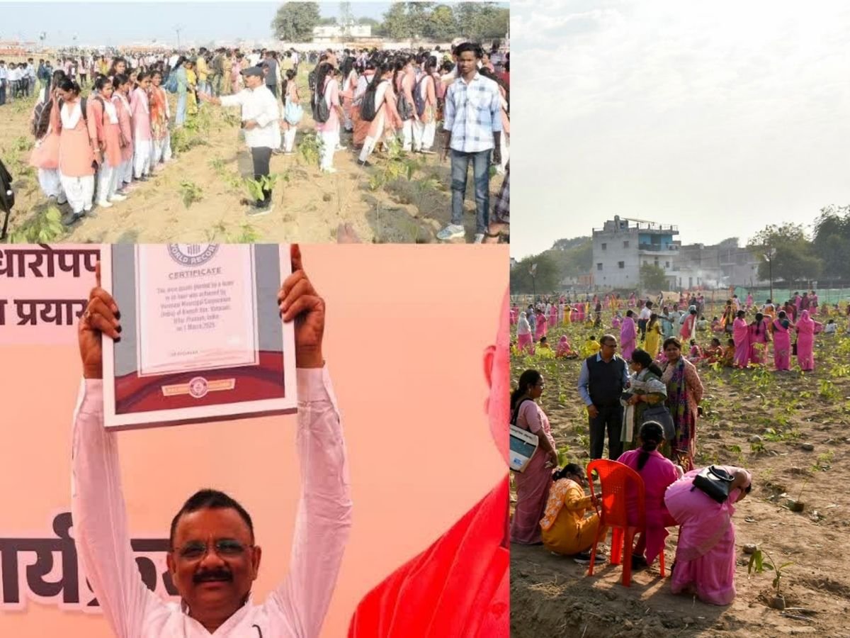 वाराणसी में टूटा चीन का रिकॉर्ड, एक घंटे में लगाए 245103 पौधे