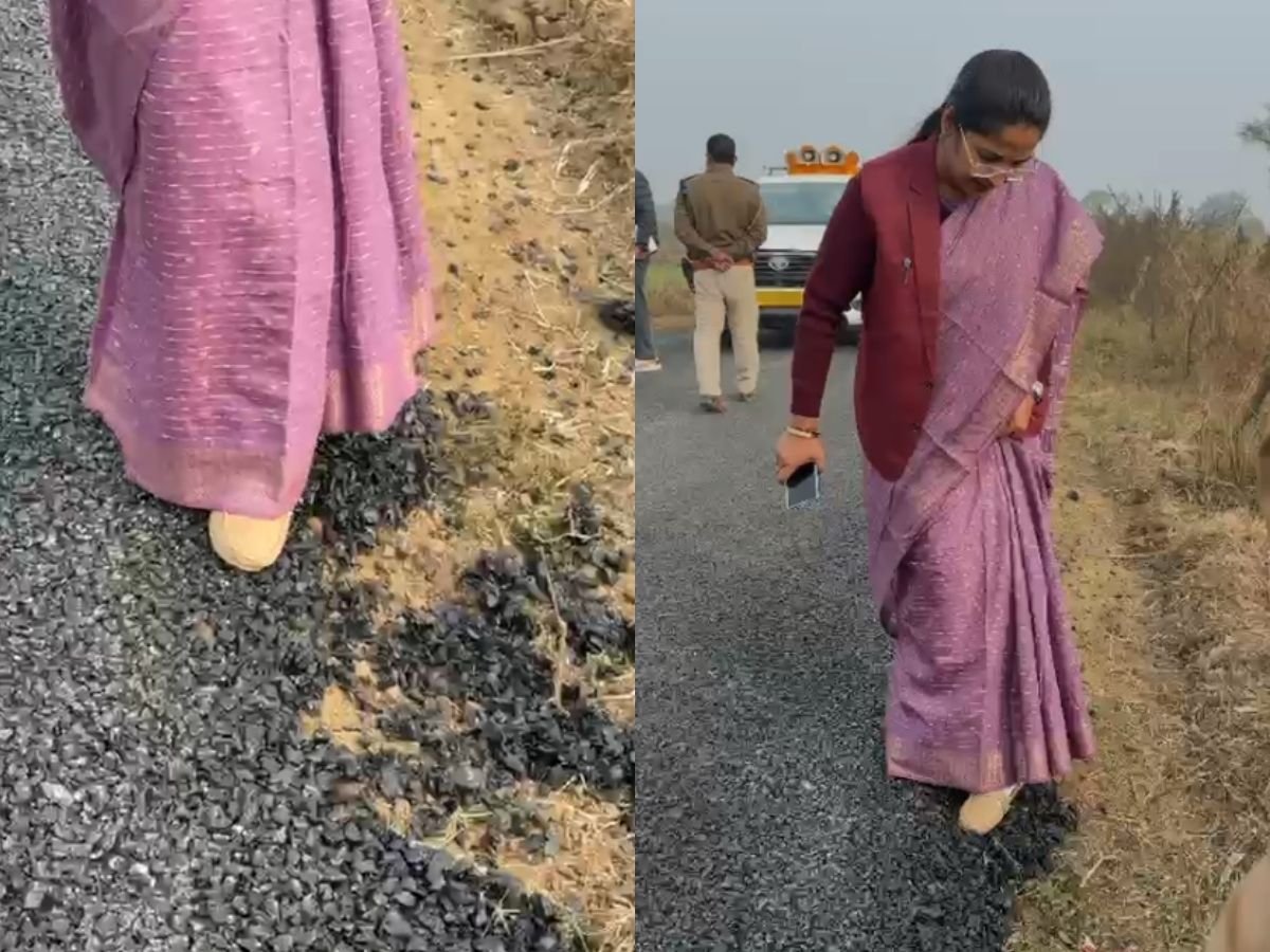 मंत्री बागरी के पैर लगाते ही उखड़ी सड़क, ठेकेदार का कॉन्ट्रैक्ट कैंसिल