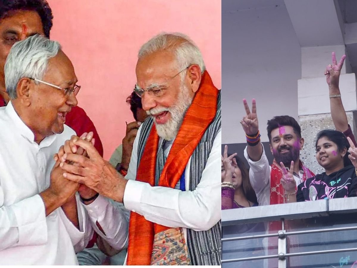 बिहार में NDA सरकार, दिल्ली में मनाया जश्न, PM ने गमछा लहराकर किया अभिवादन