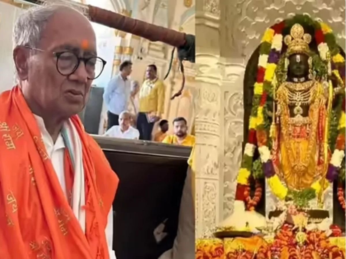 दिग्विजय सिंह ने किए रामलला के दर्शन, बोले - राम बुलाएंगे तो राहुल भी आएंगे