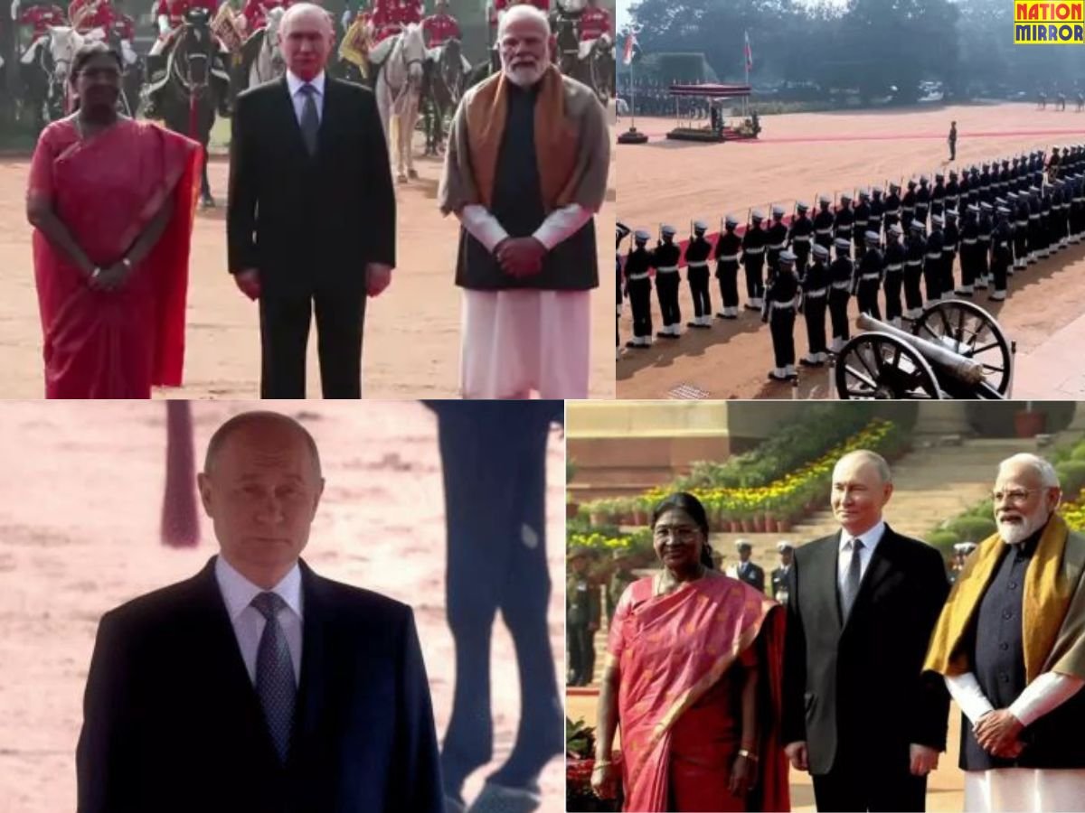 Putin receives 21-gun salute: रूसी राष्ट्रपति व्लादिमीर पुतिन का राष्ट्रपति भवन में 21 तोपों की सलामी से हुआ स्वागत