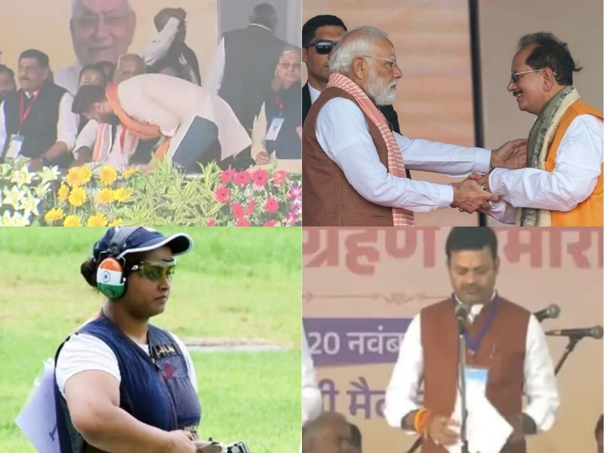 नीतीश के शपथ ग्रहण के खास मोमेंट, चिराग ने छूए मांझी के पैर