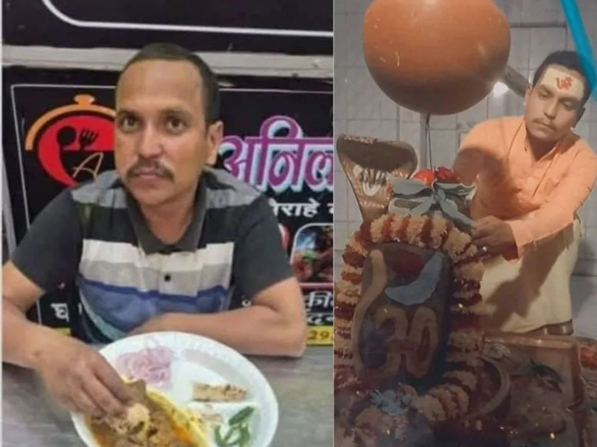 कानपुर के मंदिर के पुजारी का नॉनवेज खाते फोटो वायरल, भीड़ ने दौड़ा-दौड़ाकर पीटा