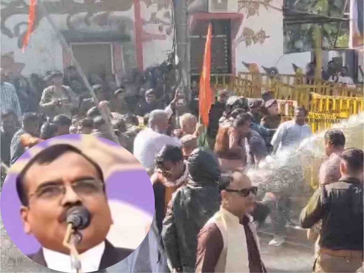 भोपाल में ब्राह्मण समाज की पुलिस से धक्कामुक्की