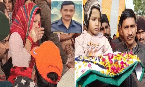 भिंड: बलाएं लेकर पत्नी की शहीद पति को विदाई, 6 साल के बेटे ने दी मुखाग्नि