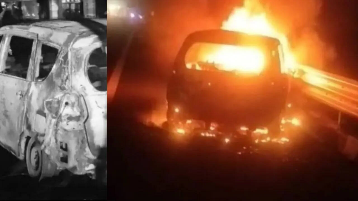 Car goes up in flames in Rajasthan; 5 returningVaishno Devi shrine charred to death