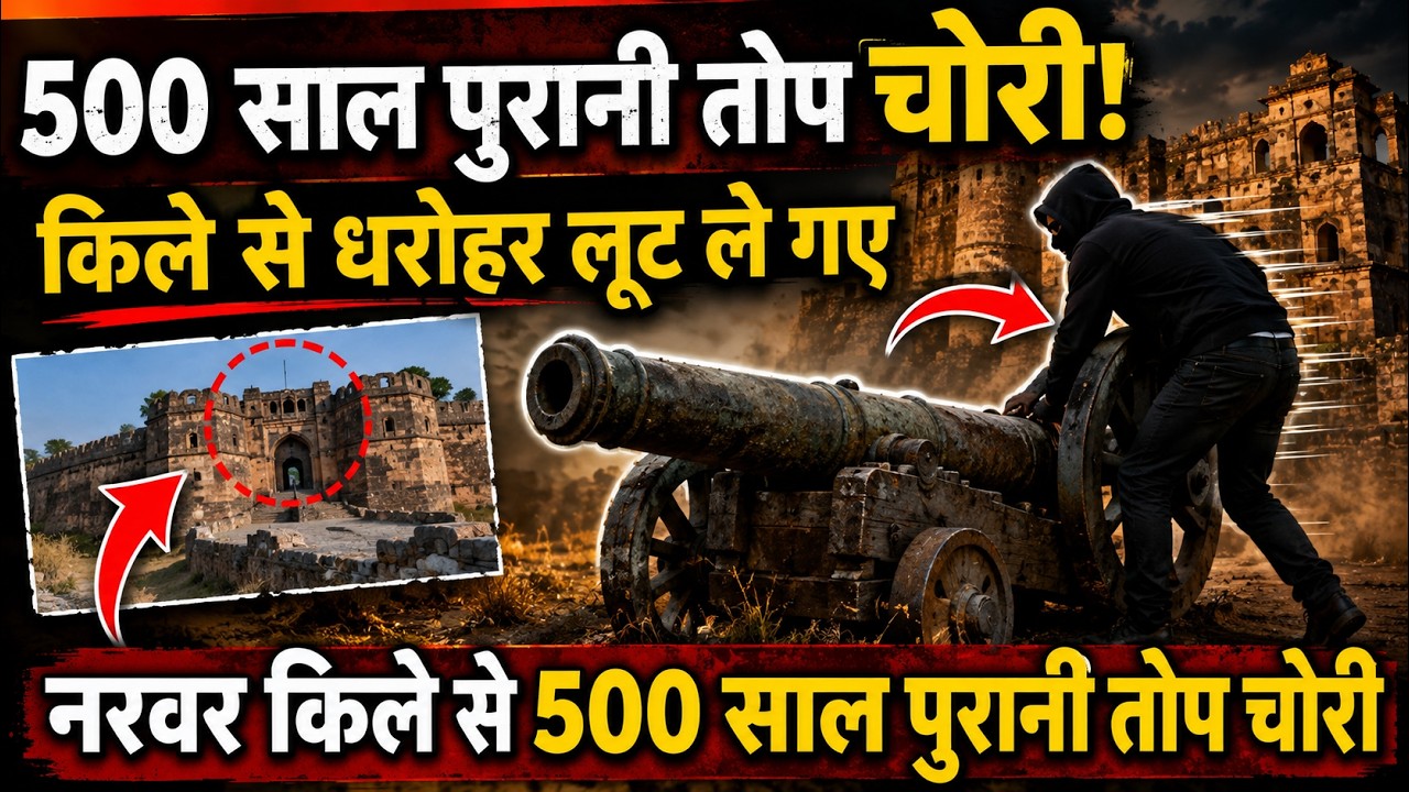 500 साल पुरानी ऐतिहासिक तोप चोरी! 30 हथियारबंद बदमाश क्रेन-ट्रक से नरवर किले से ले गए धरोहर